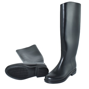 Chaussures <span class=keywords><strong>de</strong></span> cavalier hautes pour femmes, bout rond, bottes <span class=keywords><strong>de</strong></span> cavalier hautes tendance, plateforme épaisse, bottes plates longues, talon bas, bottes <span class=keywords><strong>de</strong></span> <span class=keywords><strong>pluie</strong></span> en PVC - Product Image 2