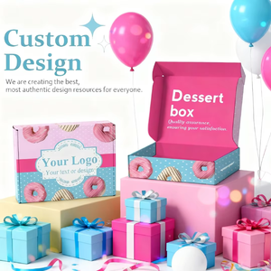 Boîtes à dessert en papier rigide de qualité alimentaire, écologiques, recyclables, personnalisées, en gros, pour beignets, chocolat, avec laminage mat - Product Image 1