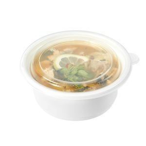 Récipient à emporter pour <span class=keywords><strong>restaurant</strong></span>, boîte jetable pour micro-ondes, bol à soupe de riz en plastique PP rond à 2 couches, plateau intérieur - Product Image 4