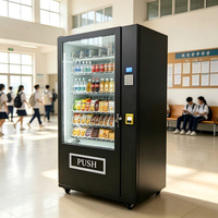 Distributeur automatique de boissons et de collations compact avec étagères coulissantes et portes à accès facile