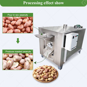 Machine de production de rôtissage de noix, d'arachides, de sésame, de céréales, de cacao et de soja, portable, à gaz, 25 kg, avec décortiqueuse - Product Image 5