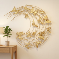 Décoration murale en gros pour la maison, 73.03*3.18*63.5CM, Décoration murale en métal doré brillant pour salon