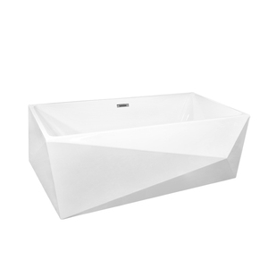 Bañera Acrílica Ovalada Independiente Misano Kukri de 59 Pulgadas, Moderna, para Hotel, con Diseño Ecológico y Desagüe Blanco - Product Image 5
