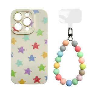 Custodia per telefono con perline Color <span class=keywords><strong>arcobaleno</strong></span> con portachiavi portachiavi con perline per <span class=keywords><strong>iphone</strong></span> 11/12/13/14 portachiavi con custodia per telefono a fiori - Product Image 5