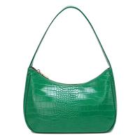 Sac à main de luxe vert en PU pour femme, portable, tendance, avec fermeture éclair de haute qualité, pochette de rangement