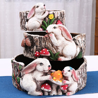 MSH Jardin Dessin Animé Lapin Succulent Pot De Fleurs Simple Pays Balcon Décoration
