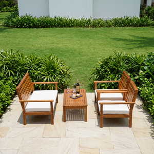 THINH PHU OLIVER Juego de Sofás Funcionales de Madera de Acacia - Muebles de Exterior Contemporáneos para Jardín y Sala de Estar - Embalaje Personalizado - Product Image 2