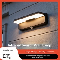 Lampe murale LED extérieure étanche avec capteur de porte, indice de protection IP65, construction en aluminium, antirouille, nouveau modèle, vente en gros