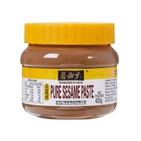 Pot de pâte de sésame authentique LIUBIJU 420g en gros – Saveur riche de tahini, moulue à la pierre, sauce de cuisine chinoise, condiment à tremper