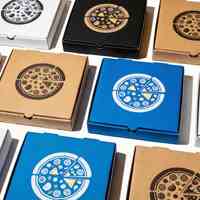 Boîte à pizza personnalisée avec logo, motif, dorure UV, papier kraft écologique, emballage de restaurant, impression quadricolore, vente en gros
