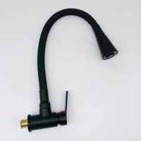 Robinet mural noir en céramique pour piscine, pistolet pulvérisateur, eau froide uniquement, bec allongé pour balcon, douchette moderne rotative