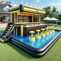 Tente de bar de piscine gonflable en PVC commercial, alimentée par batterie, étanche, pour adultes, fête d'été, événement, piscine scellée, pub