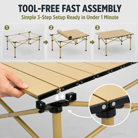 Table de camping pliable portable, table d'appoint en aluminium légère avec sac de transport pour la cuisine en plein air, la randonnée et les pique-niques