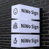 Enseigne rectangulaire personnalisée en acrylique avec caisson lumineux à LED Enseigne murale entièrement éclairée pour la publicité extérieure avec conception étanche