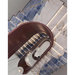 Newstar Luxe Villa Hotel Op Maat Gemaakte Trappenmaat Witte Marmeren Trappen Marmeren Vloer Trappen Luxe Stenen Trappen - Product Image 3