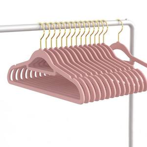 Perchas de Terciopelo Flocado Resistentes, Color Negro, con Ganchos de Plástico Cromado de Doble Nivel <span class=keywords><strong>para</strong></span> Vestidos, Trajes, Abrigos y Ropa de Armario - Product Image 3