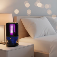 Lampe anti-moustiques rechargeable d'intérieur, à piles, lumière UV, piège électrique silencieux pour la maison