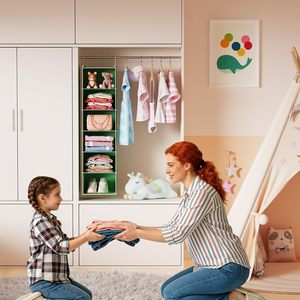 6-<b>Shelf</b> Hanging Closet Organizer 33x15x85cm Foldable Storage <b>Shelves</b> For Bedroom Clothing Organizer - Product Image 2