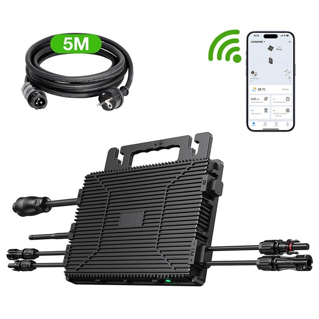 800W 230V EU Grid Tie Single Output Micro Inverter WIFI IP67 Waterproof 92% Efficiency Pure Sine Wave Solar Balcony Roof Energy