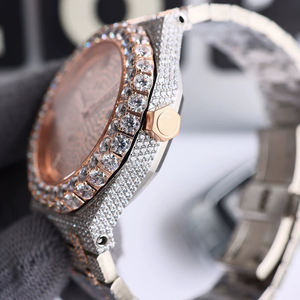 Acero inoxidable de alta calidad Iced Out Hip Hop Bling Bust Down Relojes de lujo 40mm VVS Moissanite Watch para hombres - Product Image 5