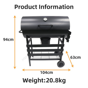 Barbacoa de Tambor de Carbón para Asar Pollo, Nueva Llegada de Fábrica al por Mayor, Barbacoa al Aire Libre con Carro de Tambor de Aceite Negro - Product Image 2