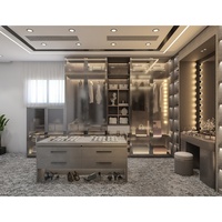 Dressing ouvert moderne sur mesure, organisateur de garde-robe de luxe pour chambre à coucher