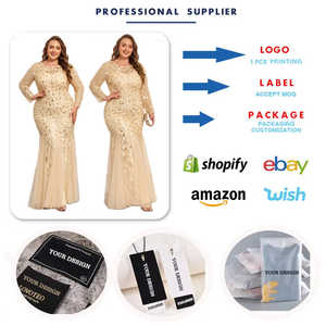 2026年奢华大码晚礼服优雅长袖亮片刺绣长款派对礼服女式舞会礼服 - Product Image 3