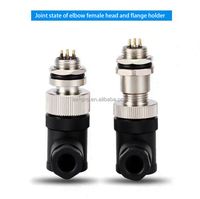 Conector de Dispositivo de Panel de Aviación de Codo Recto con Sensor de 90 Grados, Codificación M12A/B/D, Impermeable IP67, 4 Pines, 5 Pines, 8 Pines, Certificado CE