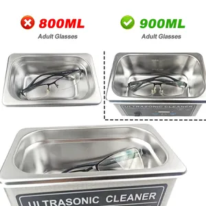 Limpiador Ultrasónico para Relojes, Uñas, Dentaduras Postizas, Gafas, Joyas, Retenedores Dentales, Limpiador Ultrasónico Portátil de 800 ml para el Hogar e Industrial - Product Image 6