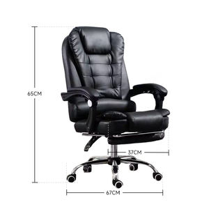 Silla de Oficina Ejecutiva de Lujo de Cuero PU de Alta Calidad con Reposapiés, Mueble Moderno Ergonómico para Jefe con Masaje - Product Image 3