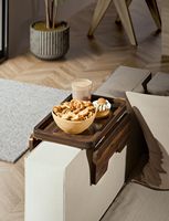 Table d'appoint à clipser pour canapé, table de bras de canapé pour canapés larges - Tables d'appoint en bois pour petits espaces, pour manger et boire