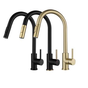 Modern Single Handle Kitchen Faucet Stainless Steel Pull Out 360 Degree Rotate <b>Deck</b> Mounted faucet - Product Image 1