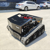 MESIN PEMOTONG RUMPUT MINI OTOMATIS TERLARIS DENGAN REMOTE CONTROL ROBOT CERDAS DIY INDUSTRI BERBENARAN BENSIN/GASOLIN DENGAN KOTAK PENAMPUNG RUMPUT