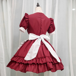 Japanese Style Red Lolita Dress With Bow Detail For Cosplay Costume Spring 2025 - Product Image 3