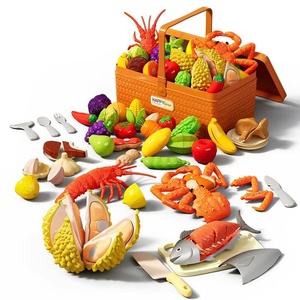 Ensemble de <span class=keywords><strong>cuisine</strong></span> en plastique pour jouer, fruits et légumes à découper et à mâcher, <span class=keywords><strong>jouet</strong></span> de <span class=keywords><strong>cuisine</strong></span> réaliste, cadeau d'anniversaire - Product Image 5