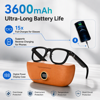 Gafas Inteligentes con Cámara 1080P para Grabación de Vlogs, Pantalla LED Digital, Estuche de Carga con Banco de Energía, Traducción en Tiempo Real por IA