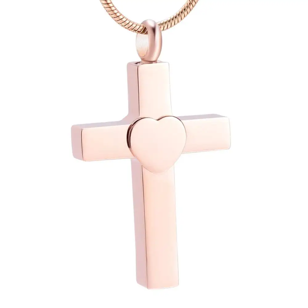 Stainless Steel cross heart cremation Necklace Keepsake Ashes urn Pendant ash jewelry memento in cross celtic western style