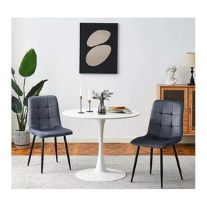 Professional Chrome Black <strong>Dining</strong> <strong>Chairs</strong> <strong>Cream</strong> and Grey Velvet <strong>Dining</strong> <strong>Chairs</strong> - Product Image 1