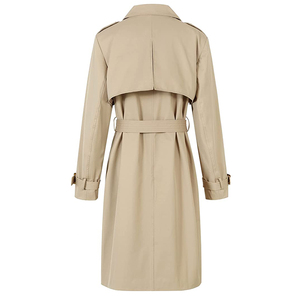 Vendita diretta <span class=keywords><strong>donna</strong></span> <span class=keywords><strong>Beige</strong></span> pelle di agnello Design fabbrica ODM/OEM scelta di qualità su misura 100% cotone <span class=keywords><strong>Trench</strong></span> in pelle - Product Image 1