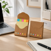 Bloc-notes en papier kraft, ensemble de notes autocollantes carrées, pour le bureau et l'étude, impression de logo personnalisée