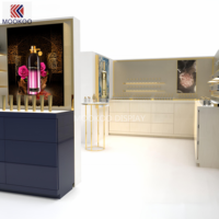 Présentoir de Luxe Moderne Personnalisé en Bois et Verre pour Parfums, Autoportant, 4/5 Étagères, Montage Facile