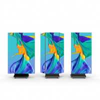 Affiche LED d'intérieur P2.5, écran publicitaire numérique LED, affiche LED portable à trois volets, vidéo numérique pour événements
