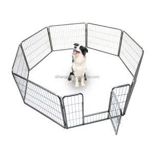 Valla de juego de perro transparente portátil Valla de perro de alambre de metal pesado Perro grande al aire libre