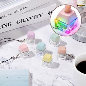 Cá nhân sáng tạo đồ chơi bàn phím Thần Tài Keychain căng thẳng cứu trợ thần tài nút Keyring với ánh sáng LED keycap - Product Image 4