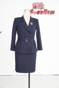 Vestido de oficina de mezclilla con silueta lápiz para mujer, elegante traje de falda para iglesia, ODM - Product Image 2