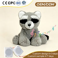Ours en peluche noir interactif OEM personnalisé, parlant et chantant, avec boîte à son et enregistrement vocal, mascotte en peluche