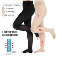 Collants de compression médicale pour femmes, taille haute, opaques, 20-30 mmHg, pour varices, qualité hospitalière