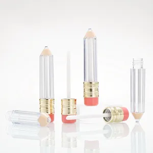 pencil shaped lipgloss tubecustom empty unique cute pencil shaped lipgloss packaging transparent cute lip gloss container tubes