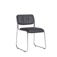 Chaise de conférence ergonomique moderne pour visiteurs, empilable, avec structure en acier, accoudoirs fixes et base en bois
