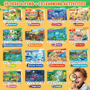 Joycat Livre d'activités réutilisable Jeux éducatifs pour enfants de 2 ans et plus Matériel pédagogique préscolaire pour la recherche et l'<span class=keywords><strong>apprentissage</strong></span> - Product Image 6